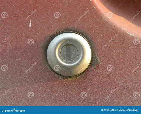 Rustic old car door lock stock photo. Image of detail - 121046404