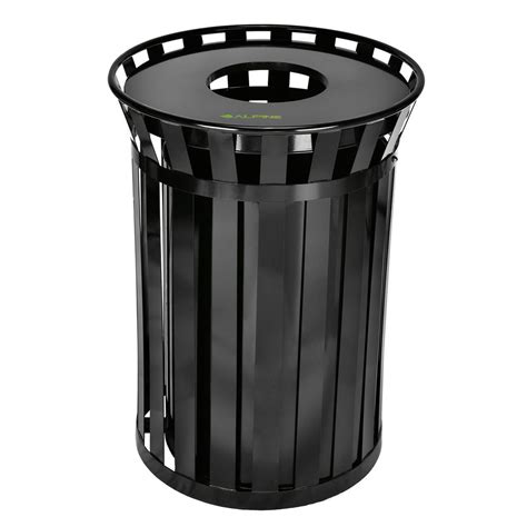 If you are looking for steel trash cans, or outdoor trash receptacles you will find what you're looking for attrashcansunlimited. Alpine Industries 38 Gal. Black Metal Slatted Outdoor ...