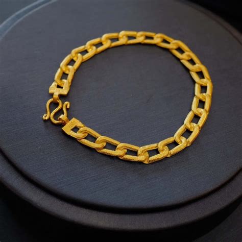 Thai 24k Gold Bracelet Women 24k Solid Gold Chain Heart 24k Etsy