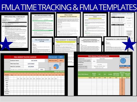 FMLA Template Bundle FMLA Tracker Spreadsheet MS Editable Word Excel Documents Tracking
