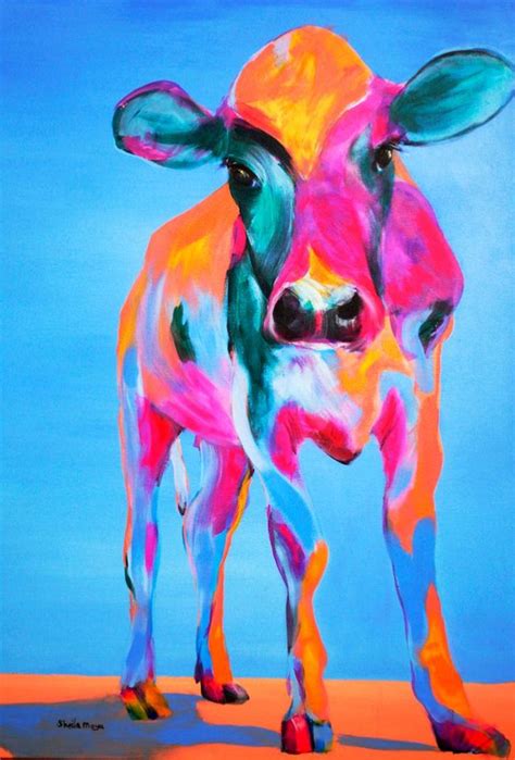 Calf Painting By Sheila Moya Harris Cow Art Abstract Art Painting