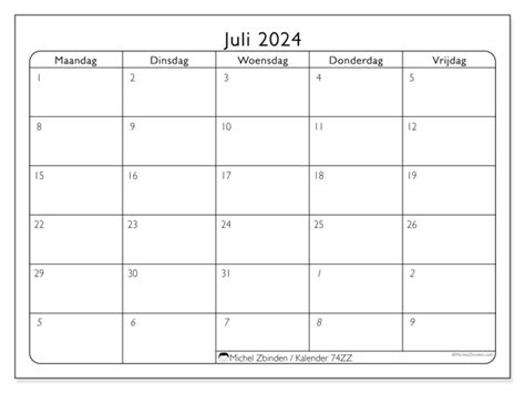 Kalender Juli 2024 74zz Michel Zbinden Nl