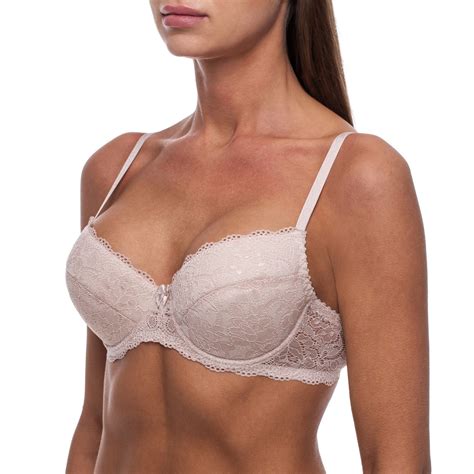 Sexy Plunge Bra Comfort Push Up Lace Sexy Padded T Shirt Half Cup Bras