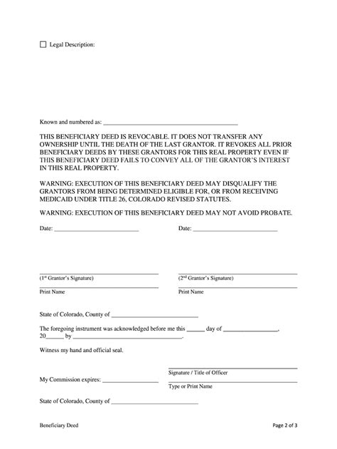 Colorado Transfer On Death Deed Form Fill Out And Sign Online Dochub