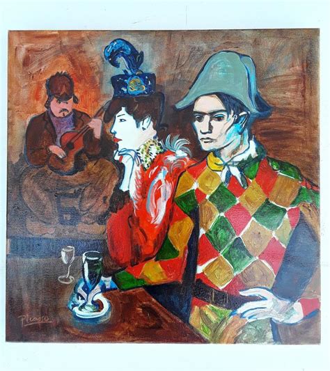 Pablo Picasso Oil Painting Night Scene Self Portrait Of Picasso