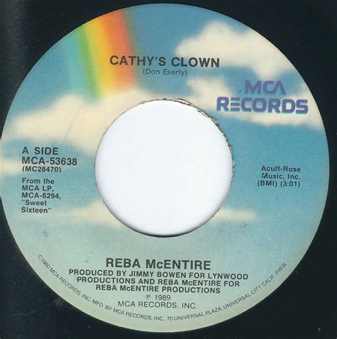 Reba Mcentire Cathys Clown 1989 Pinckneyville Pressing Vinyl
