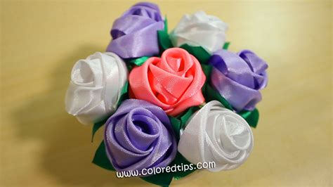 Making super easy silk flowers.wmv. DIY Ribbon Rose - How To Make Rose Buds Out Of Ribbon ...