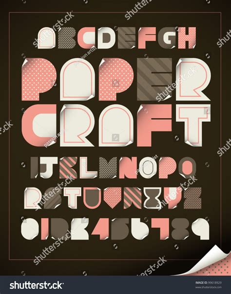 Vector Of Vintage Paper Craft Alphabets 99618929 Shutterstock
