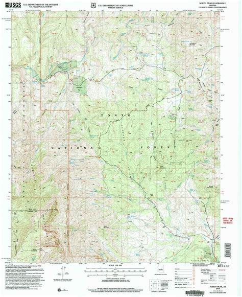 Yellowmaps North Peak Az Topo Map 124000 Scale 75 X 7