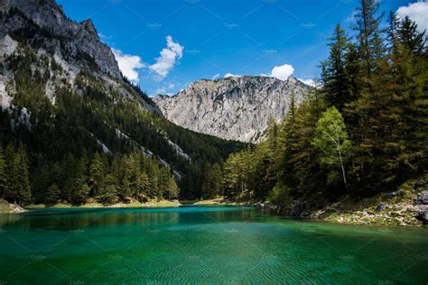 Green Lake Austria Summer Tourist High Quality Nature Stock Photos