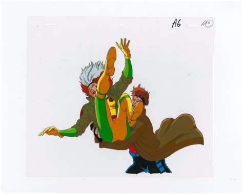 90s Marvel X Men Animated Series Gambit Catching Rogue Animation Cel