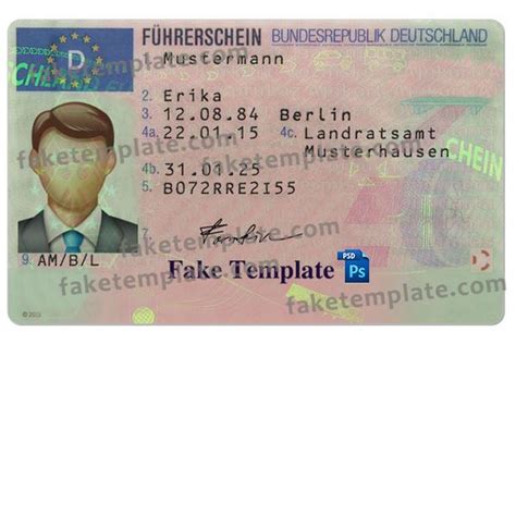 Fake Germany Drivers License In 2021 Templates Drivers License