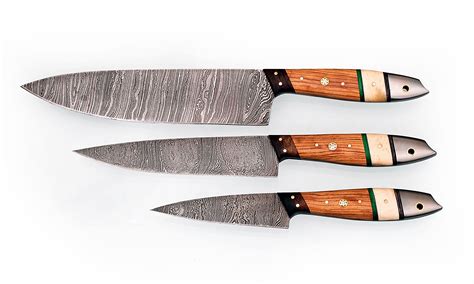 The right blades go a long, long way. 02- 3 Piece of Damascus Kitchen Knife Wooden & Bone Handle ...