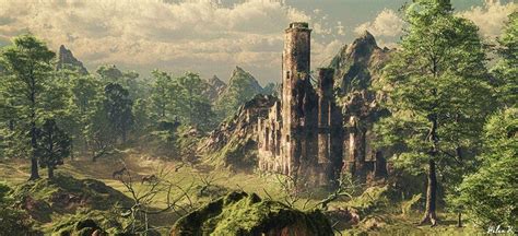 Forgotten Castle Picture 3d Fantasy Landscape Forest Castle Vue