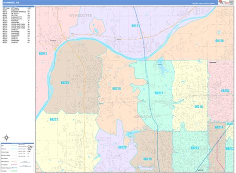 Shawnee Kansas Zip Code Maps Color Cast