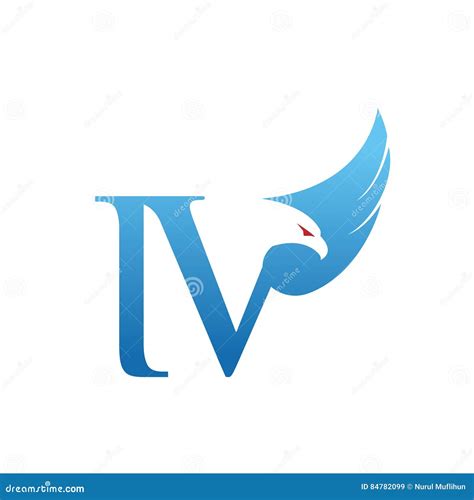 Vector Blue Hawk Initial Iv Logo Stock Illustration Illustration Of