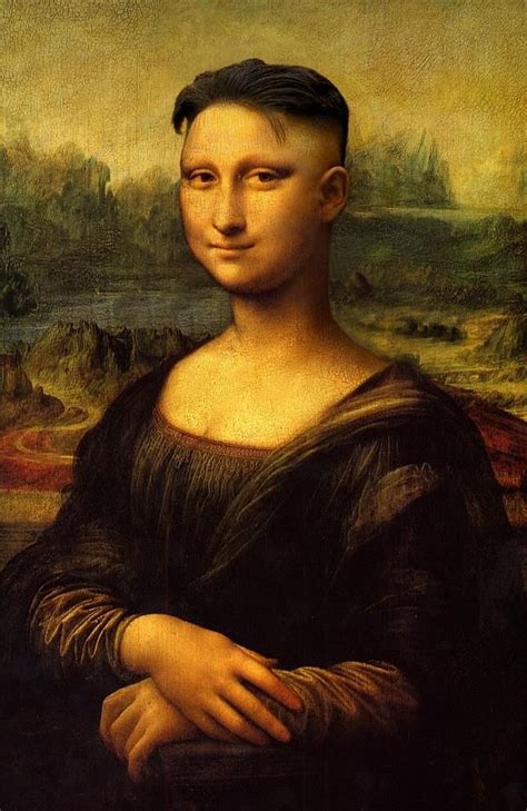 Mona Lisa With King Jung Un Hair Style Funny Art Art Parody Mr