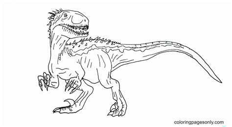 Dinosaur Jurassic World T Rex Coloring Pages Indominus Coloring Pin