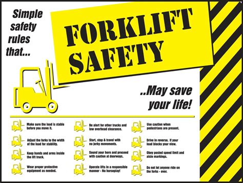 Forklift Safety Simple Safety Rules Save Life Safety Posters PST