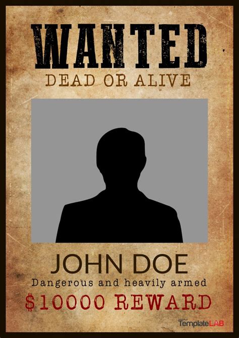 Free Wanted Poster Templates Fbi And Old West