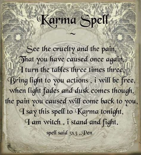 Karma Spell Karma Spell Wiccan Spell Book Magic Spell Book