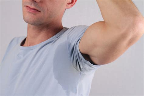 Sport Man Armpit Sweating Transpiration Stain Hyperhidrosis Concept