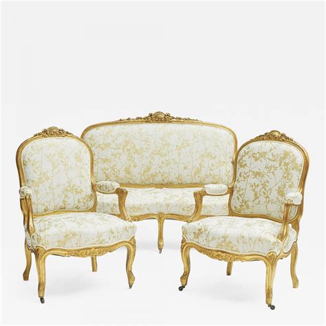 Pair Of French Rococo Antique 1900 Carved Gilt Chairs Down Cushions