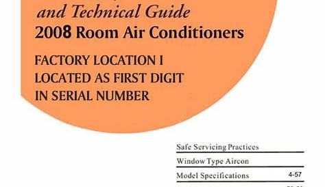 Frigidaire Air Conditioner Service Manual Model FAX050S7A