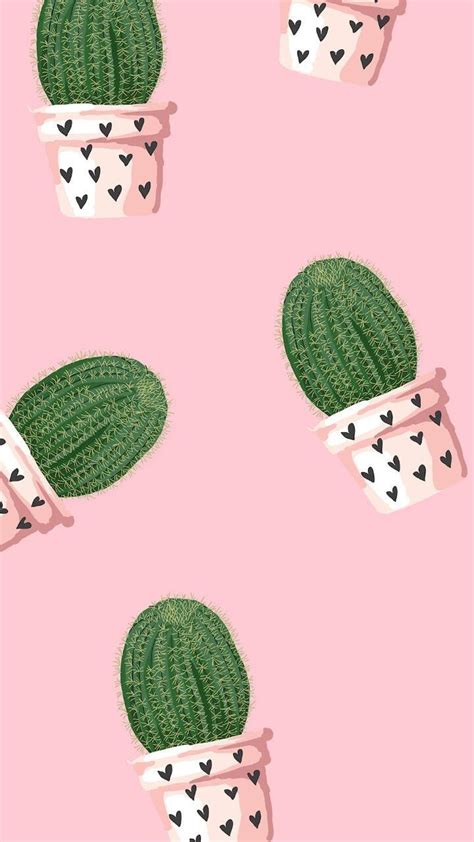 Cacti And Hearts Iphonewallpapers Iphone Wallpaper Green Pink