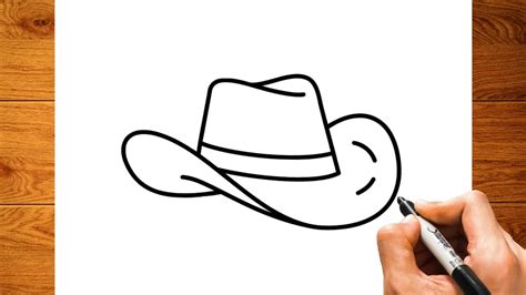 How To Draw Cowboy Hat Easy Drawing Cowboy Hat Easy Step By Step