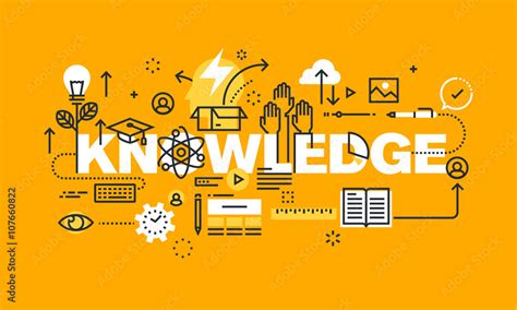 Thin Line Flat Design Banner For Knowledge Web Page Education