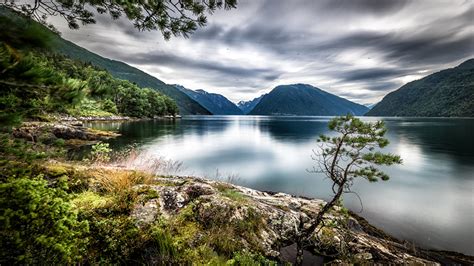 Fonds Decran Norvège Photographie De Paysage Montagnes Lac Côte