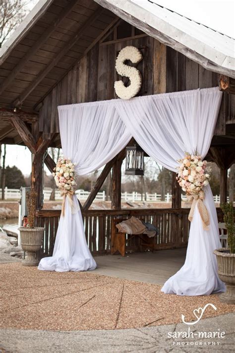 Rustic Burlap And Lace Draped Wedding Ceremony Tulle Chantilly Wedding