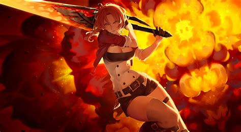 Papel De Parede Anime Meninas Anime Espada Arma Sem Sutiã Cabelo