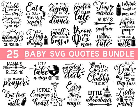Baby Svg Bundle Cute Baby Sayings Svg Baby Quote Bundle Etsy