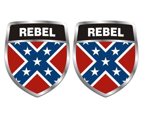 Purchase Confederate Rebel Flag Shield Decal Set 3x25 American Vinyl