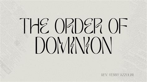 The Order Of Dominion Youtube