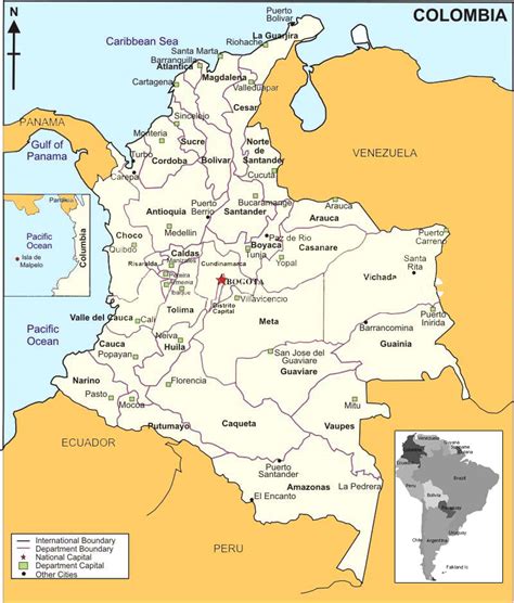Mapa De Colombia Con Sus Límites