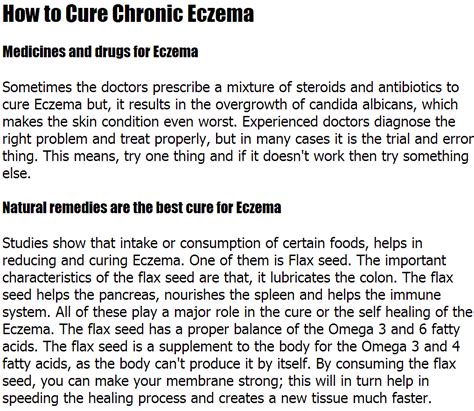 Eczema, sometimes referred to as atopic dermatitis, is a condition where your skin looks red, scaly, bumpy, and dry. Eczema Remedy