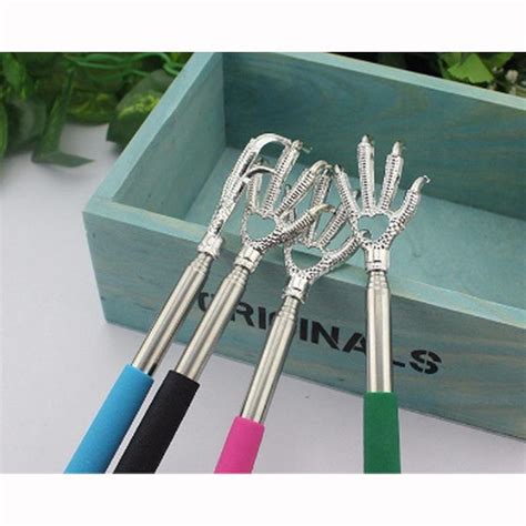 Cheap Practical Handy Stainless Pen Clip Back Scratcher Telescopic Pocket Scratching Massage Kit