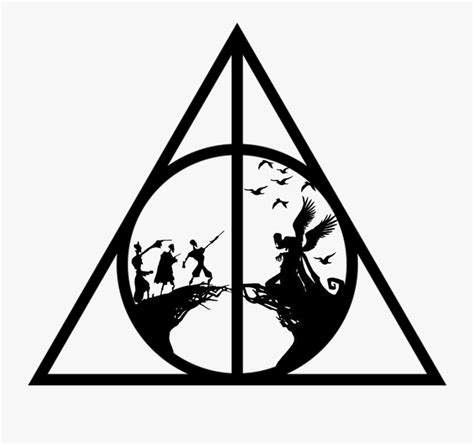 Free shipping on orders $65+ Harry Potter Black And White Clipart Deathly Hallows ...