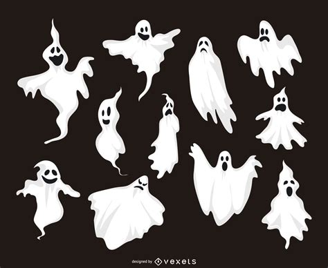 11 Ghost Illustrations Collection Vector Download