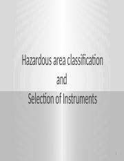 Instrumentation Hazardous Area Classification Pptx Hazardous Area