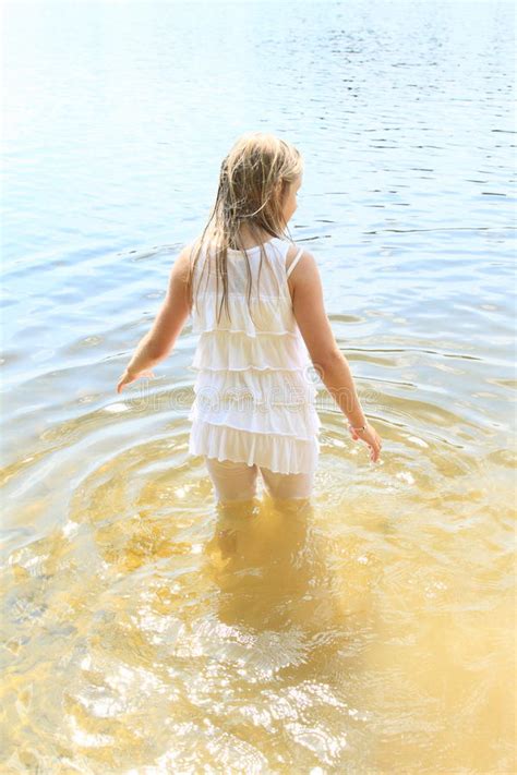 Little Girl In Water Stock Image Image Of Enjoy Back 42628729