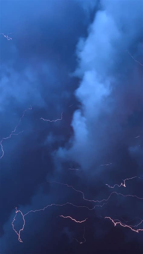 Download Wallpaper 800x1420 Lightning Thunderstorm Clouds Overcast