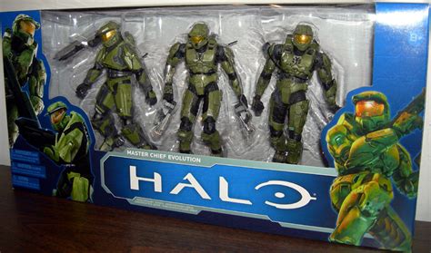 Master Chief Evolution Action Figures Halo Universe 3 Pack