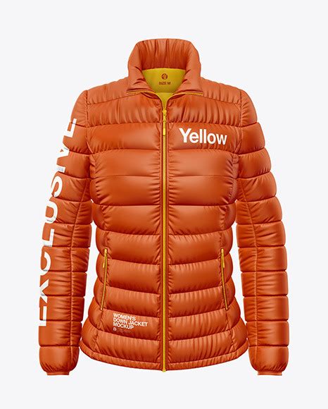 Download Matte Women's Down Jacket Mockup - Front View in Apparel ...