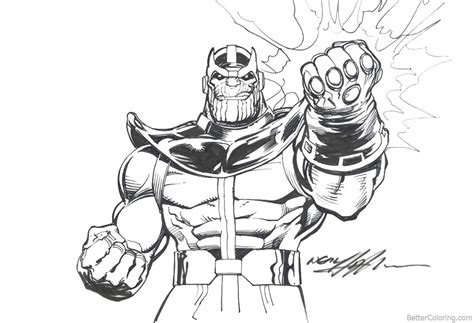 Avengers Infinity War Coloring Pages Thanos By Neal Adams Free