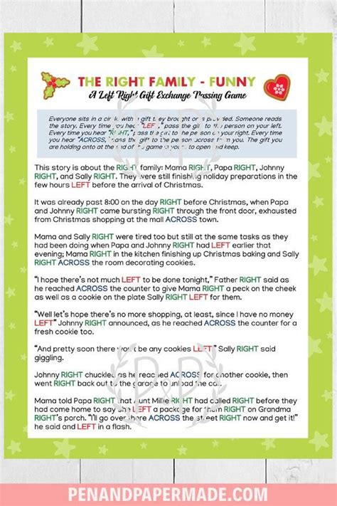 Christmas Right Left Gift Exchange Games For Large Small Groups Christmas Games For