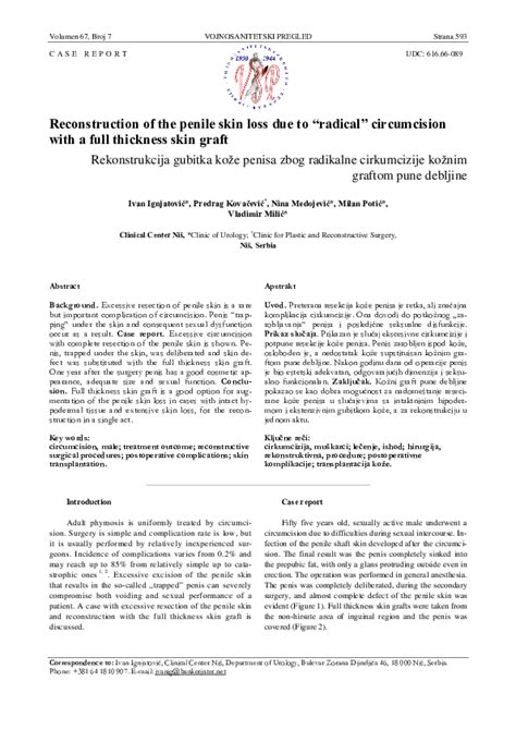 Pdf Reconstruction Of The Penile Skin Loss Due To Radical Circumcision With A Full Thickness